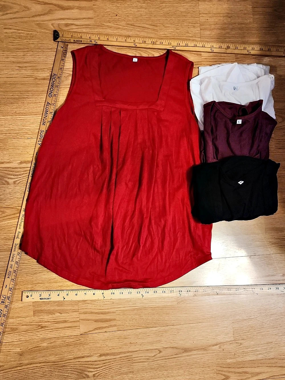 Sleeveless Tops in Red, White, Burgundy & Black Size L